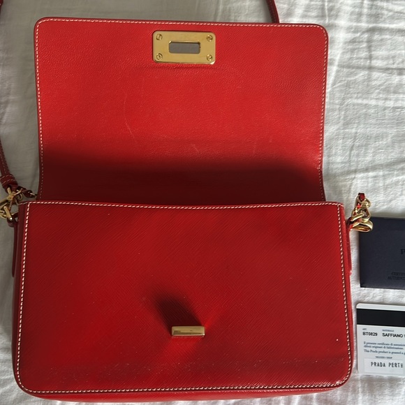 Prada Saffiano Leather Two Way Flap Bag - Picture 3 of 10